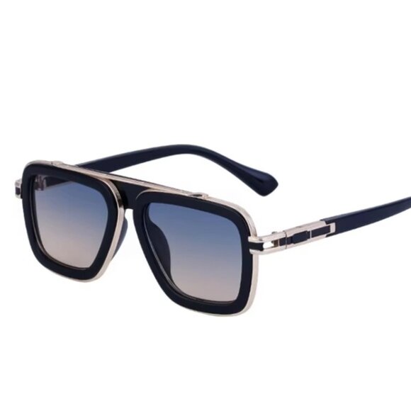 Unisex SUNGLASSES DESIGNER Aviator RETRO GOLD FRAME SHADESFASHION HIP HOP w/CASE - Picture 2 of 8